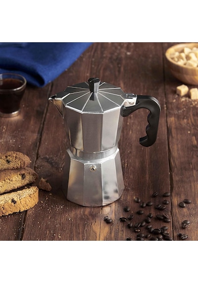 9 Fincanlık Retro Tasarım Alüminyum Moka Pot - Ocak Üstü Espresso Ve Filtre Kahve Demleyici
