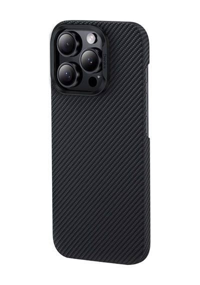 Apple Uyumlu iPhone 16 Pro Max Kılıf Benks M-safeli Metal Kamera Çerçeveli Magnetik Armorair 600d Kevlar Siyah