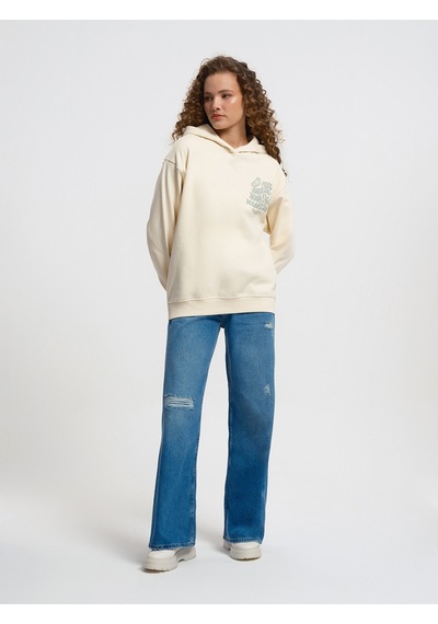 Long Wide Leg Regular Fit Kadın Pantolon Denim