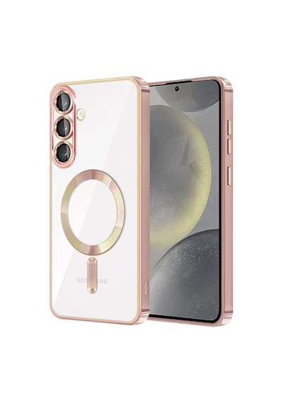 Samsung Galaxy Uyumlu A37 5g Kılıf M-safe Özellikli Kamera Lensli Korumalı Şeffaf Silikon Kapak Rose