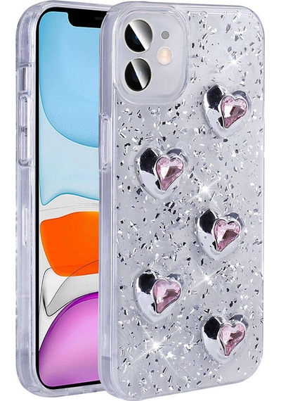 Apple Uyumlu iPhone 11 İle Airbagli Simli Arka Yüzeyli Kapak