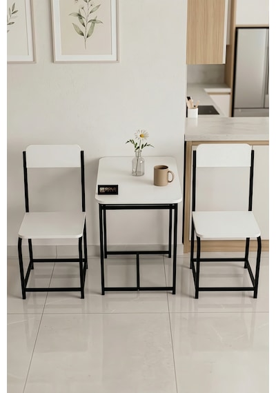 Mutfak Masa Takımı Sandalyeli 2 Kişilik Modern Balkon Cafe Bahçe Yemek Masası Minör 9805 Beyaz Çok Renkli Mutfak Masa Takımı Sandalyeli 2 Kişilik Modern Balkon Cafe Bahçe Yemek Masası Minör 9805 Beyaz Çok Renkli