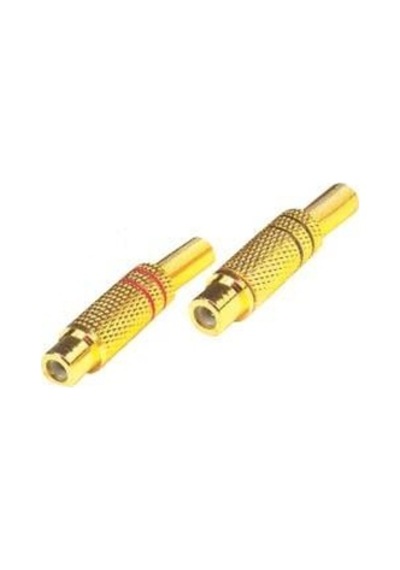 Swat F0005 Kırmızı Siyah Rca Dişi Tos Jak Fiş Metal