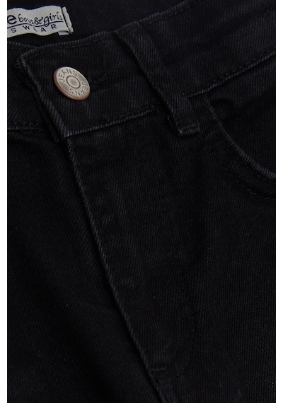 Breeze Kız Çocuk Kot Pantalon Cepli 5-9 Yaş, Siyah Siyah