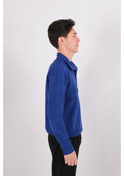 Five Pocket Fp24b2105 Erkek Dik Yaka Çıt Çıtlı Sweatshirt Sax