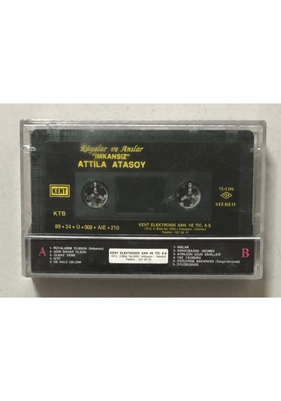 Atilla Atasoy Imkansız - Rüyalar Ve Anılar Kaset Orjinal Dönem Kağıt Baskı