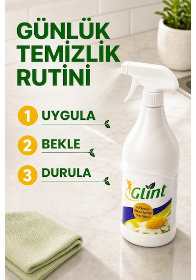 Glint Çok Amaçlı Bitkisel İçerikli Temizleyici Yağ Çözücü Ve Kireç Sökücü Tekli