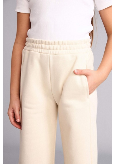 Defacto Kız Çocuk Wide Leg Eşofman Altı G0577a826sper117 Ekru-er117