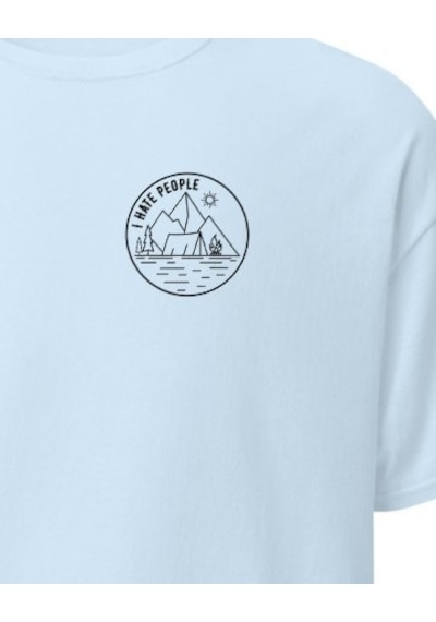 Wildstyle I Hate People Esprili Kamp Çadır Doğa Baskılı Unisex Pamuklu Tişört Bebek Mavisi