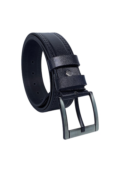 Süzer Deri 4.5 Cm Spor %100 Hakiki Manda Derisi Lüks Kemer Siyah Dikiş Desenli Siyah