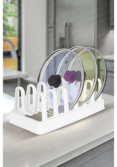 6 Bölmeli Plastik Tabaklık Tencere Kapaklığı Organizer 6 Bölmeli Çok Amaçlı Kurutmalık Bulaşıklık Diğer