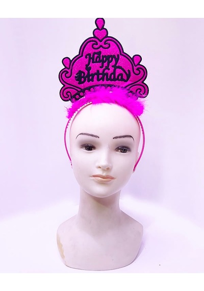 Happy Birthday Neon Fuşya Renk Doğum Günü Tacı 24x15 Cm - Zmff-52361 18