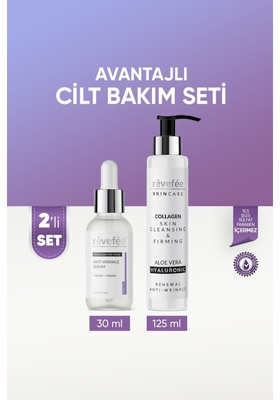 wrinkle Serum Retinol Peptide & Cilt Temizleyici Ve Sıkılaştırıcı 2'li Set