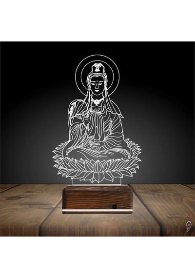 Luvivia Yoga Buda Lotus 3d Lamba - Masa Gece Lambası Şeffaf