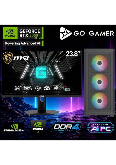 Go Gamer E562D i7-12700F 32 GB 2 TB SSD RTX5060 8 GB 24" Free Dos Oem Paket Masaüstü Oyuncu Bilgisayarı