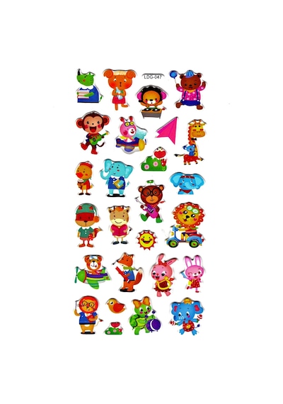 Sticker Kabartmalı Defter Planlayıcı Etiket Ldg047 -17x9 Cm- Parti Hayvanlar