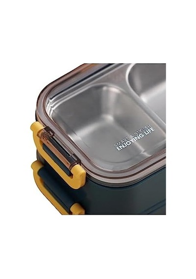 1400ml Lunchbox 2 Katlı Çelik Sefer Tası Yemek Kutusu Pembe Açık