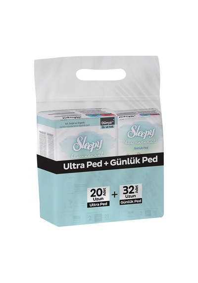 Sleepy Bio Ultra Uzun Ped 20'li + Günlük Ped 32'li - 5 Adet Tarı