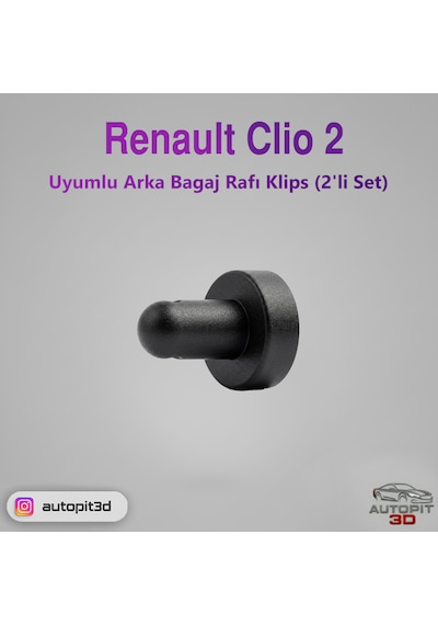 Renault Clio 2 Uyumlu Arka Bagaj Rafı Klipsi 2 Li Set