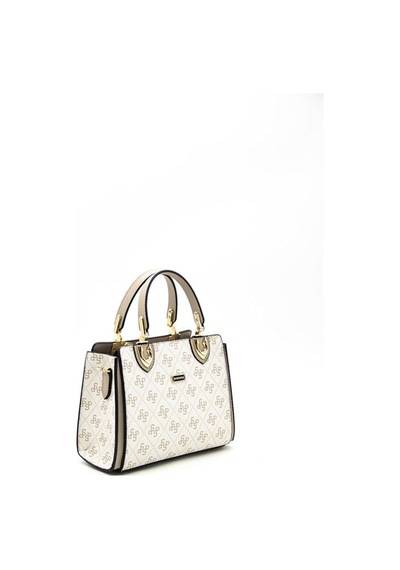 Silver Polo Sp1133 Kadın El Çantası Monogram Bej-kum