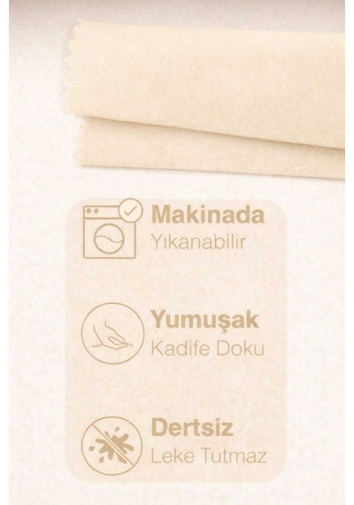 Perdeyap1980 Krem Ada Fon Perde Tek Kanat 1/3 Sık Pile Krem