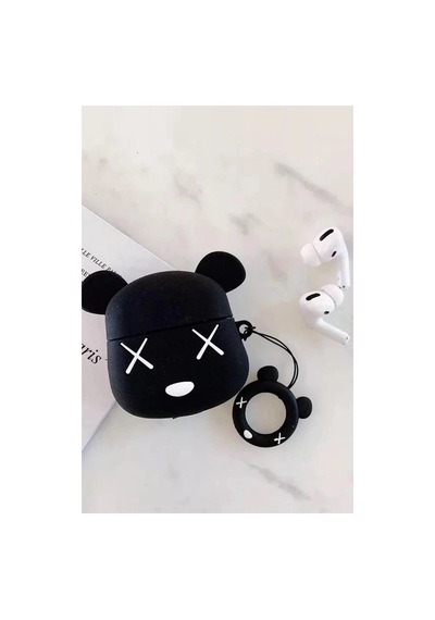 Apple Airpods 3 3.nesil Karakter Silikon - Desen 6 Siyah
