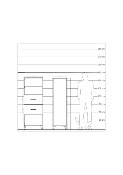 Hyperion Dolap 2 Raflı 2 Çekmeceli 60x44x163 Antrasit-antrasit Antrasit