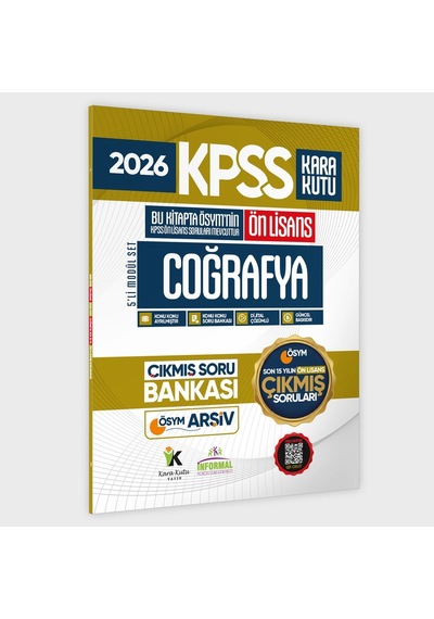 2026 Fullönlisans Kpss Coğrafya Kara Kutu ÖSYM Çıkmış Soru Bankası Son 15 Yıl (Sadece Ön Lisans)