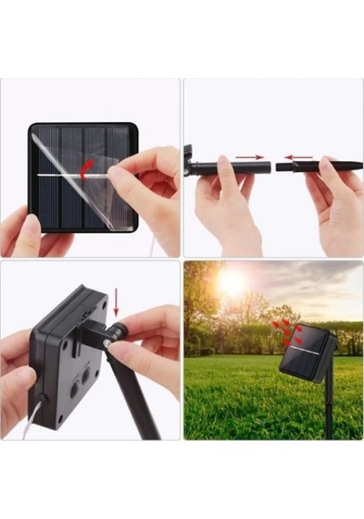 Solar 100 Ledli 12 Metre Bahçe Aydınlatma Çok Renkli
