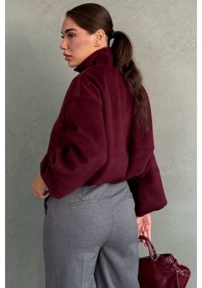 Madmext Bordo Kaşe Bomber Kadın Ceket Mg2902