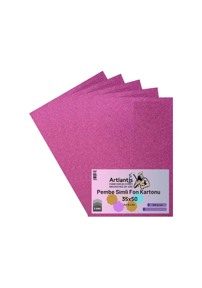 Simli Fon Kartonu 35X50 5 Adet Artlantis Simli Fon Kartonu 35x50