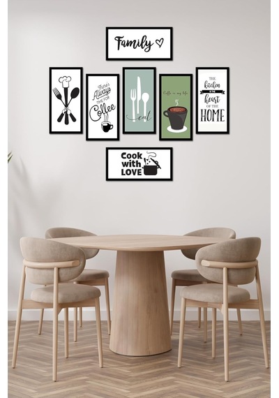 Kututr Modern Mutfak Temalı Dekoratif Duvar Tablo Seti, 7 Parça, Mdf, Çerçeve Görünümlü, Çok Renkli Kututr Modern Mutfak Temalı Dekoratif Duvar Tablo Seti, 7 Parça, Mdf, Çerçeve Görünümlü, Çok Renkli