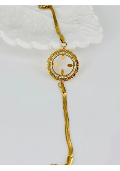 Mepa Gold Zirkon Taşlı Çelik Çelik Bileklikler 17+4 Cm - Kbl0363 Najmaddin Altın