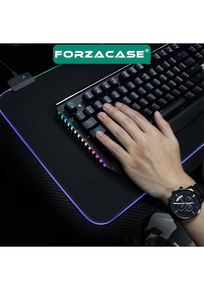 Siyah Zemin Rgb Ledli Gaming Mouse Pad - Fc486