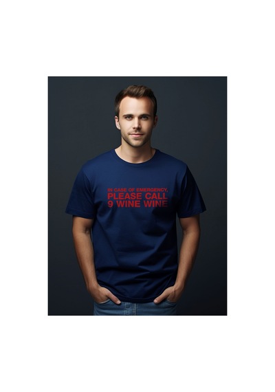 North Whiskers In Case Of Emergency Please Call 9 Wine Wine Yazılı Baskılı Lacivert Unisex %100 Pamuk T-shirt Lacivert - 875724587 Lacivert - 875724587 Lacivert
