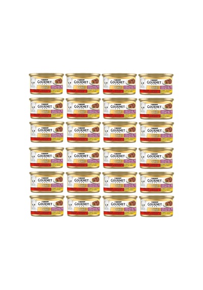 Gold Çifte Lezzet Sığır Etli & Tavuklu Yaş Kedi Maması 24 X 85 Gr