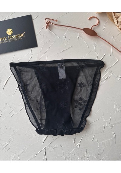 Lucia Japon Style Arkası Tül Saten Kurdele Detaylı Cheeky Külot/s Siyah