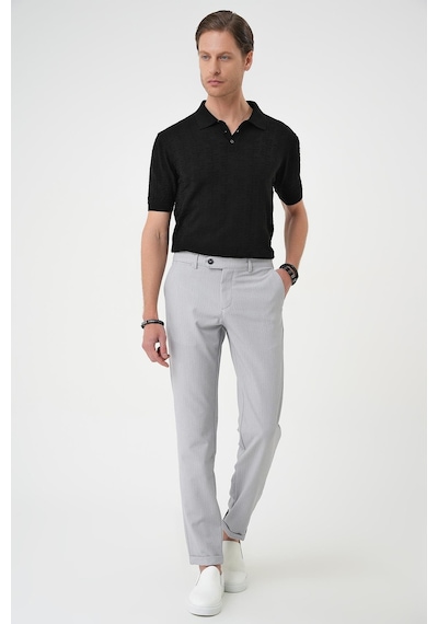 Efor Comfort Fit Gofre Dokulu Beli Lastikli Gri Jogger Pantolon P 1177 Gri