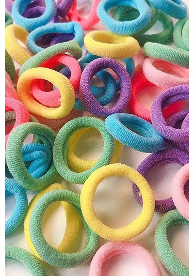 Neon Canlı Renklerde Mini Lastik Toka 200lü Çoklu Sağlam Lastik Toka Örgü Toka Çok Renkli