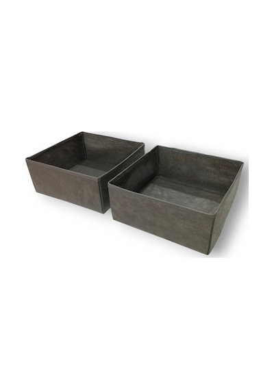 Antrasit 2'li Çekmece İçi Düzenleyici Organizer Set - Çok Amaçlı Dolap İçi Kutu Seti 28 28 13cm Diğer