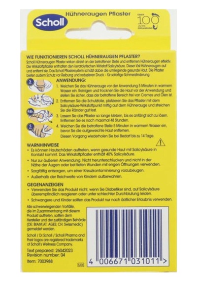 Scholl Parmak Arası Nasır Plasteri Dolgulu 4'lü