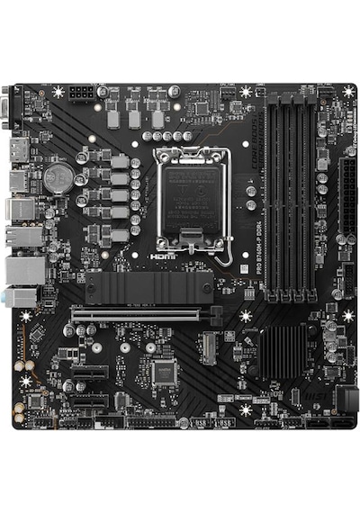 Msı Pro B760m-p Ddr4 4600mhz 1xhdmı 1xdp 2xm.2 Usb 3.2 Atx 1700p 12. / 13. Ve 14. Nesil İşlemci Uyumlu