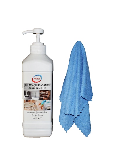 Akbel Çok Amaçlı Temizleyici 1 L + Pompa + Mikrofiber Bez