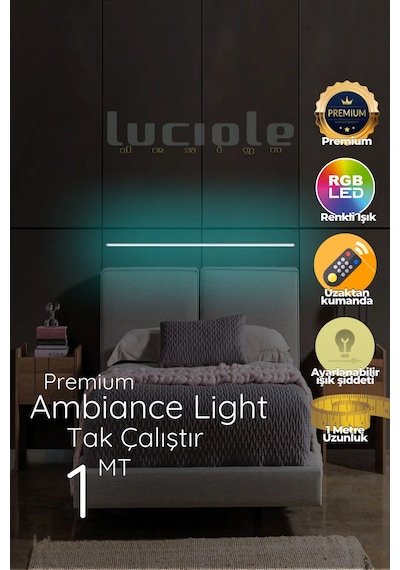 Led Abajur Işık Uzaktan Kumandalı Rgb 4 Animasyon 16 Renk