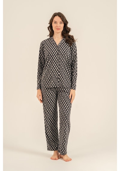 Arnetta Kadın Desenli Antrasit Gömlek Pijama Takımı Ar3750-s-v1 Ar3750-s-v1