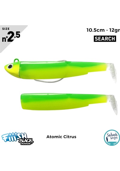 Fiiish Black Minnow Bm105/2.5 Bm3214 Combo Search 10.5cm 12gr Atomic Citrus