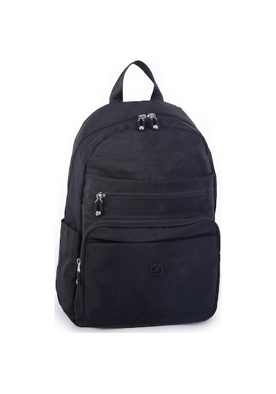 Nas Bag Unisex Büyük Boy Çok Gözlü Su Geçirmez Sırt Çantası Siyah