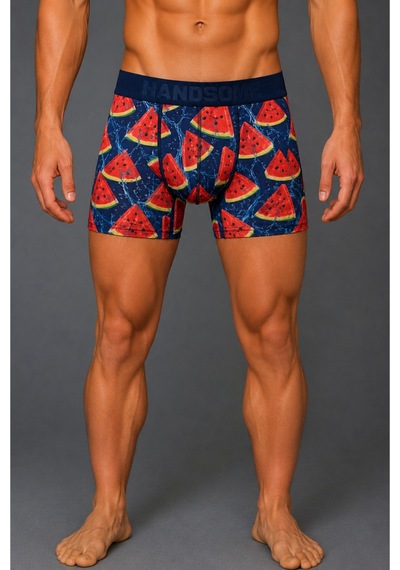 Brem Handsome Karpuz Desenli Erkek Boxer Çok Renkli