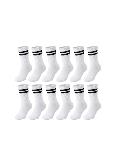 Womanandkids Wak Unisex Beyaz Çorap Siyah Çizgili 12'li Set Uzun Soket Günlük Spor Kolej Stil Kadın Erkek Çorabı Womanandkids Wak Unisex Beyaz Çorap Siyah Çizgili 12'li Set Uzun Soket Günlük Spor Kolej Stil Kadın Erkek Çorabı