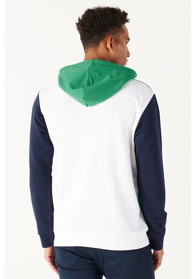 AC&Co / Altınyıldız Classics ERKEK BEYAZ YESIL Standart Fit Normal Kesim Kapüşonlu Pamuklu Çizgili Sweatshirt Beyaz AC&Co / Altınyıldız Classics ERKEK BEYAZ YESIL Standart Fit Normal Kesim Kapüşonlu Pamuklu Çizgili Sweatshirt Beyaz